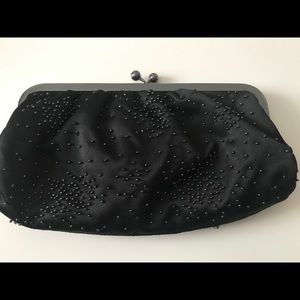 Express black beaded clutch